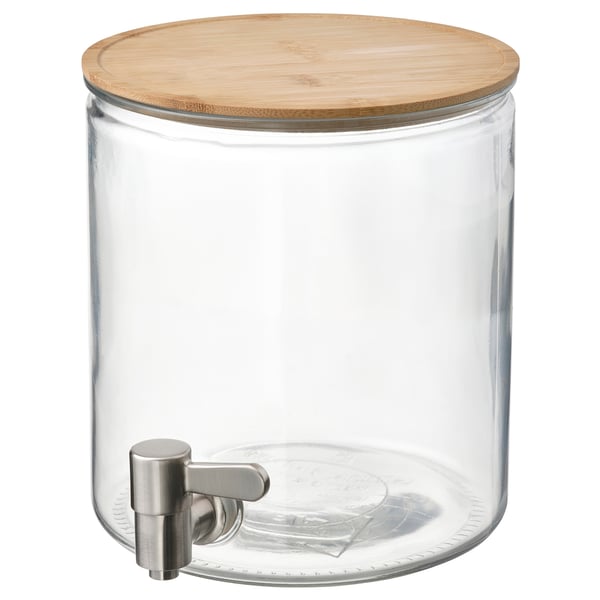IKEA IKEA 365+ Beverage dispenser bamboo/clear glass 4 qt