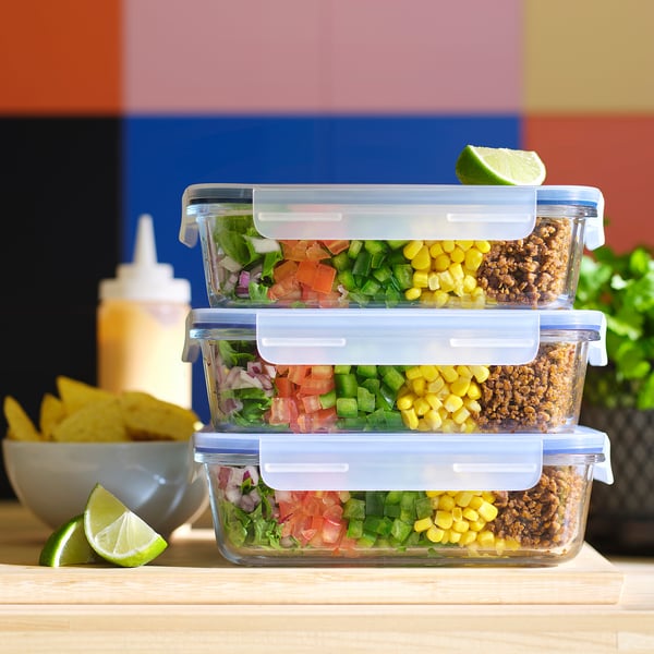 IKEA IKEA 365+ Food Container With Lid Rectangular Glass/plastic 34 Oz