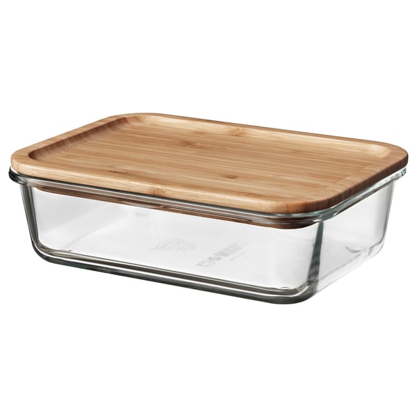 IKEA IKEA 365+ Food container with lid rectangular glass/bamboo 34 oz