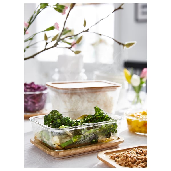 IKEA IKEA 365+ Food Container With Lid Rectangular Glass/bamboo 61 Oz