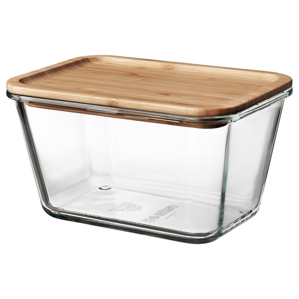 IKEA IKEA 365+ Food container with lid rectangular glass/bamboo 61 oz