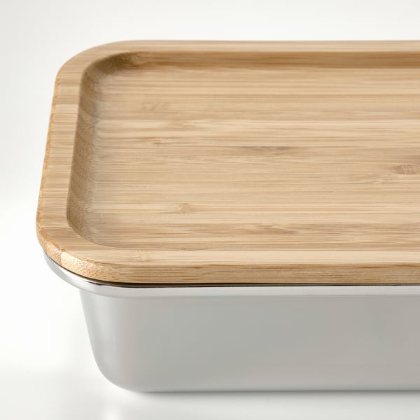 IKEA IKEA 365+ Food Container With Lid Rectangular Stainless Steel/bamboo 34 Oz