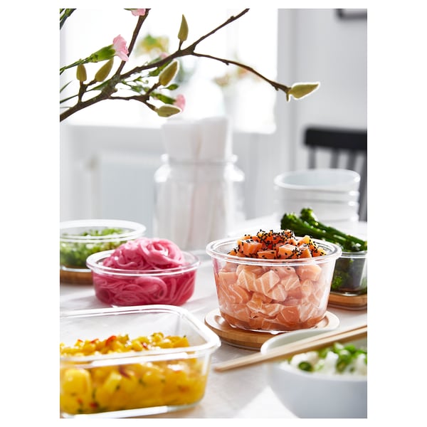 IKEA IKEA 365+ Food Container With Lid Round Glass/bamboo 20 Oz