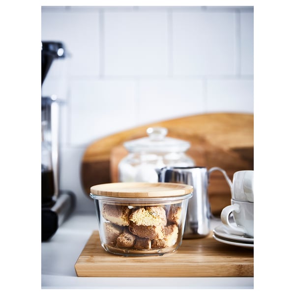 IKEA IKEA 365+ Food Container With Lid Round Glass/bamboo 20 Oz