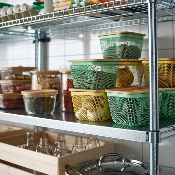 IKEA IKEA 365+ Food Storage Basket Metal/yellow Green 5 1/2x5 1/2x3 7/8 "