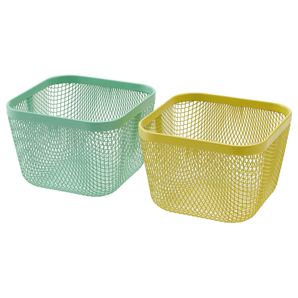 IKEA IKEA 365+ Food storage basket metal/yellow green 5 1/2x5 1/2x3 7/8 "