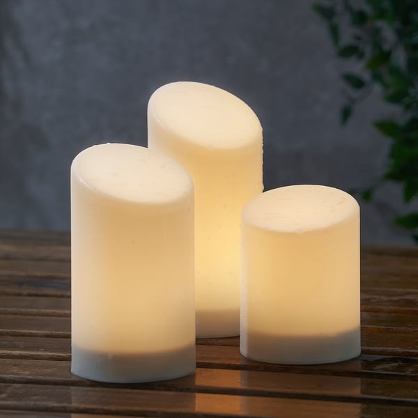 IKEA ÄDELLÖVSKOG LED Block Candle In/out Set Of 3