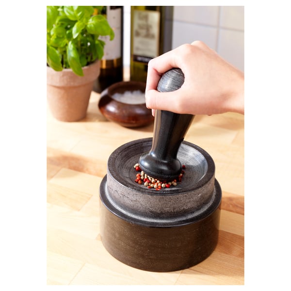 IKEA ÄDELSTEN Mortar And Pestel Marble Black
