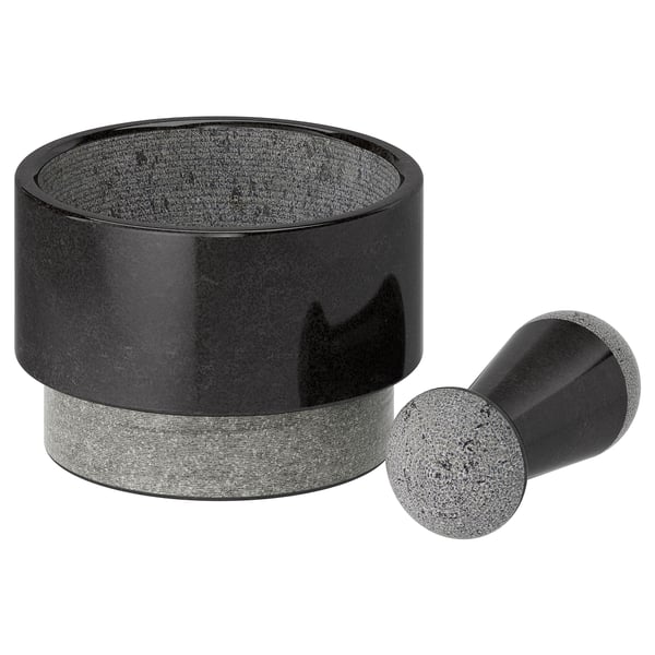 IKEA ÄDELSTEN Mortar and pestel marble black