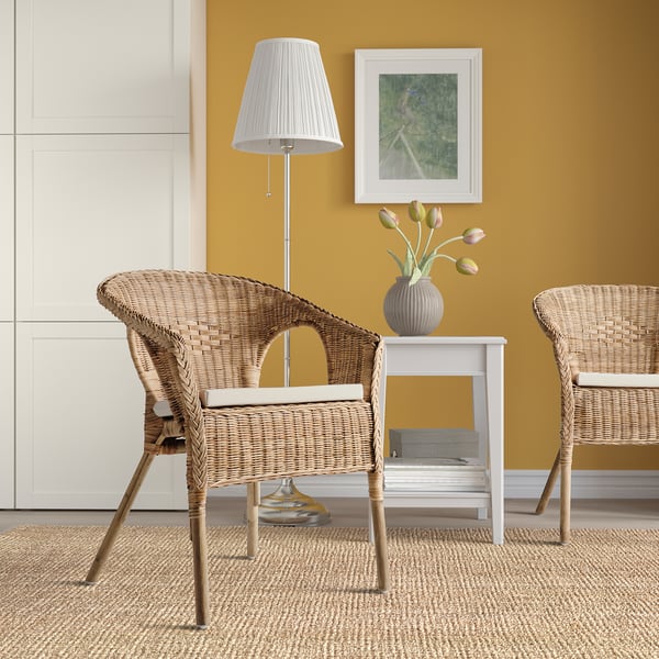 IKEA AGEN Chair With Cushion Rattan/Norna Natural