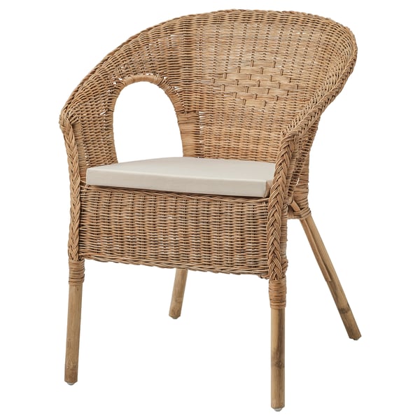 IKEA AGEN Chair with cushion rattan/Norna natural