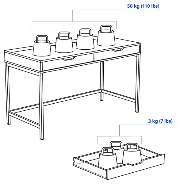 IKEA ALEX Desk White 52x22 7/8 "