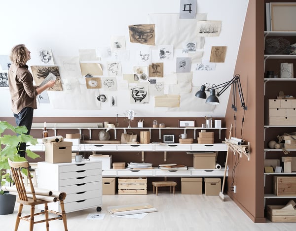 IKEA ALEX Drawer Unit On Casters White 26 3/8x26 "