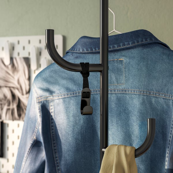IKEA ÄLGANÄS Hat And Coat Stand Black 68 1/8x13 "