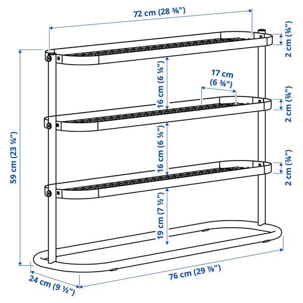 IKEA ÄLGANÄS Shoe Rack Black 29 7/8x9 1/2x23 1/4 "