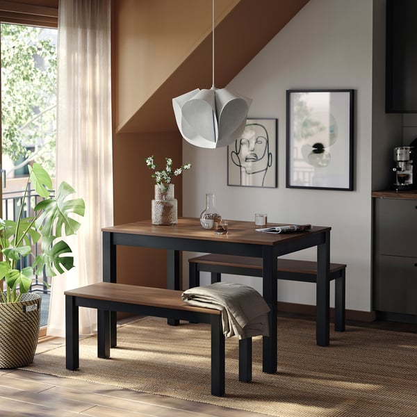 IKEA ÅLHULT Bench Black/brown 40 1/2x14 1/8 "