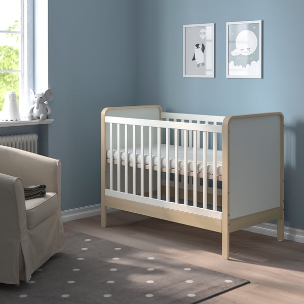 IKEA ÄLSKVÄRD Crib Birch/white 27 1/2x52 "