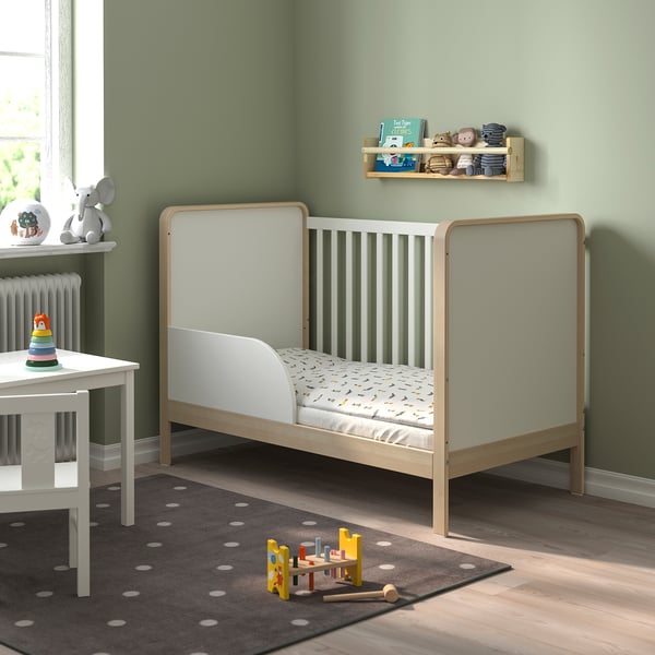 IKEA ÄLSKVÄRD Crib Birch/white 27 1/2x52 "