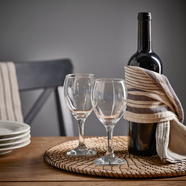 IKEA ÄNKEBLOMSTER Wine Glass Clear Glass 8 Oz