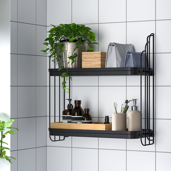 IKEA APOTEKARE Wall Shelf Black 19 5/8x20 1/2 "