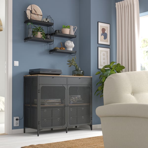 IKEA APOTEKARE Wall Shelf Black 19 5/8x20 1/2 "