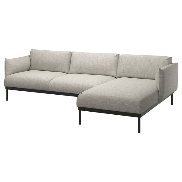 IKEA ÄPPLARYD Sofa with chaise Lejde light gray