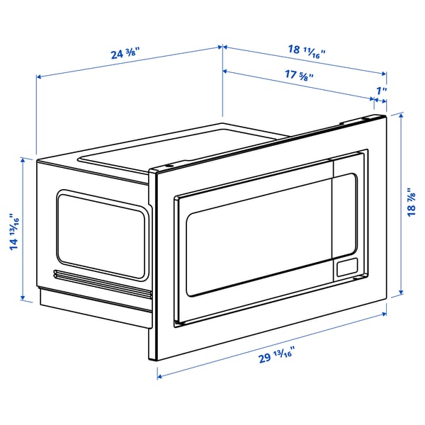 IKEA ÄSKEBO Built-in Microwave Stainless Steel 30 "