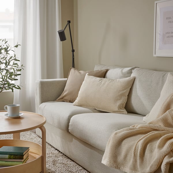 IKEA ÅSVEIG Cushion Cover Light Beige 16x23 "