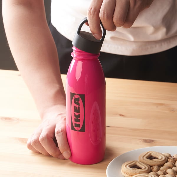 IKEA AURTIENDE Water Bottle Pink 17 Oz