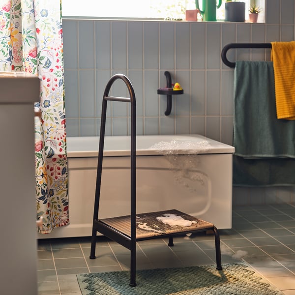 IKEA BÄSINGEN Step Stool With Handrail Anthracite