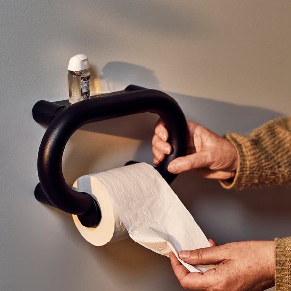 IKEA BÄSINGEN Toilet Roll Holder Anthracite 10x7 "