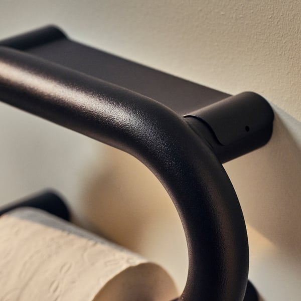 IKEA BÄSINGEN Toilet Roll Holder Anthracite 10x7 "
