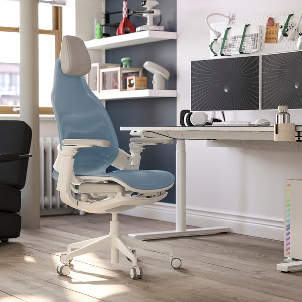 IKEA BÄSTBOLL Gaming Chair Blue/Mjuk Light Gray