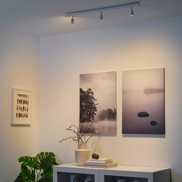 IKEA BÄVE LED Ceiling Track 3 Spots White