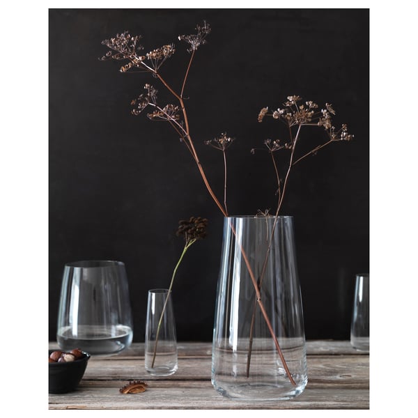 IKEA BERÄKNA Vase Clear Glass 11 ¾ "