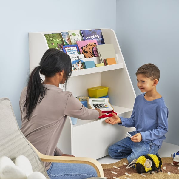 IKEA BERGIG Book Display With Storage White