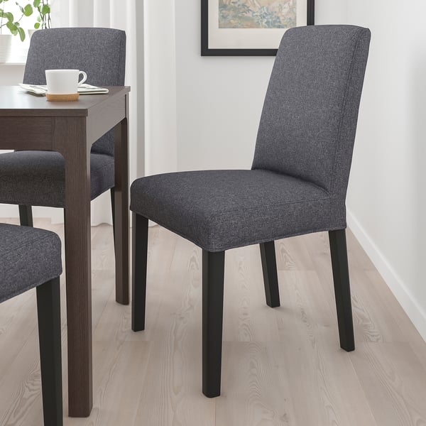 IKEA BERGMUND Chair Black/Gunnared Medium Gray