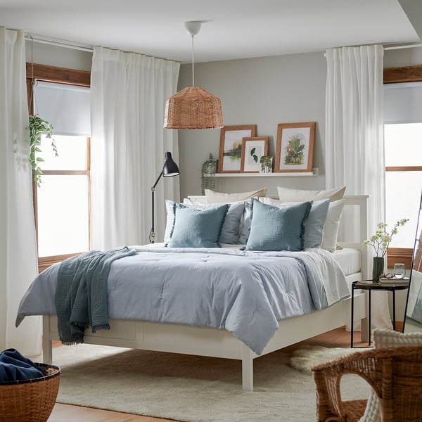 IKEA BERGPALM Comforter Set Blue/stripe Full/Queen