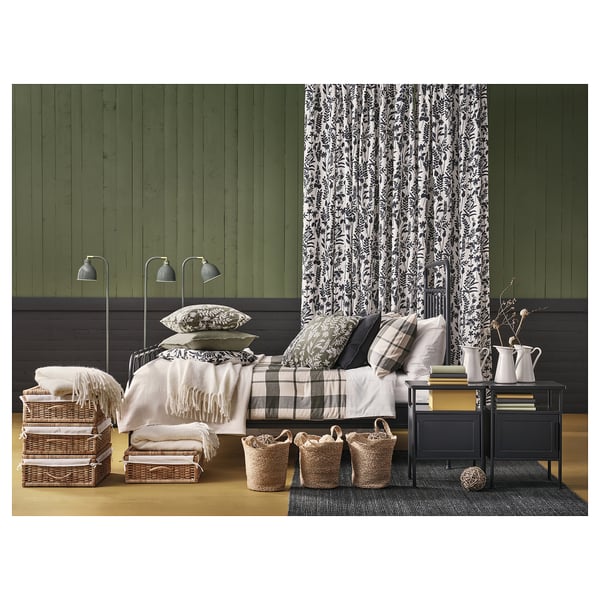 IKEA BESKSÖTEMAL Comforter Set Green/check King