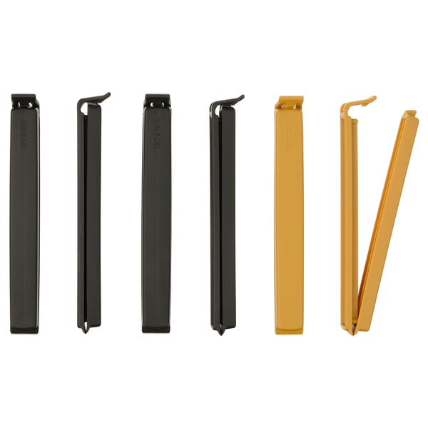 IKEA BEVARA Sealing clip anthracite/dark yellow