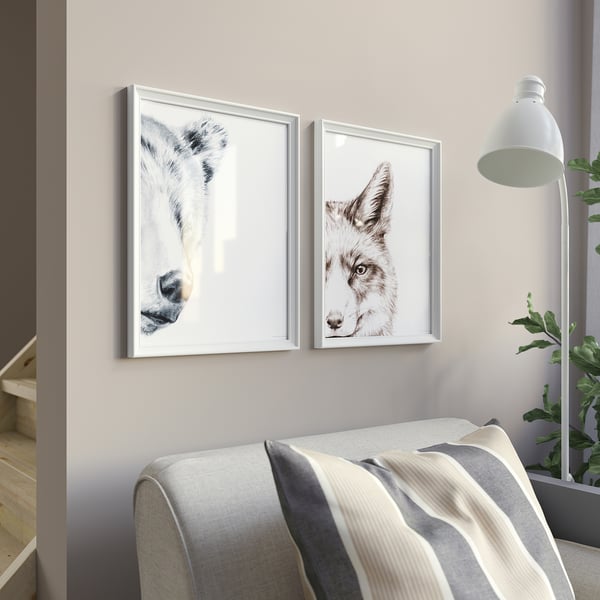 IKEA BILD Poster Bear And Fox 12x16 "