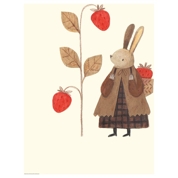 IKEA BILD Poster strawberry rabbit 16x20 "