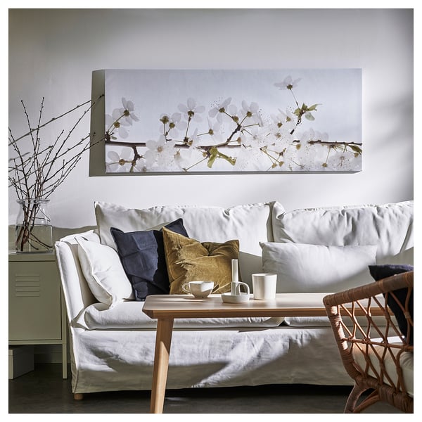IKEA BJÖRKSTA Picture White Flowers 55x22 "