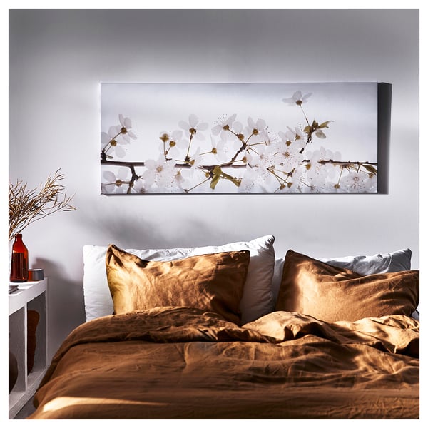 IKEA BJÖRKSTA Picture White Flowers 55x22 "