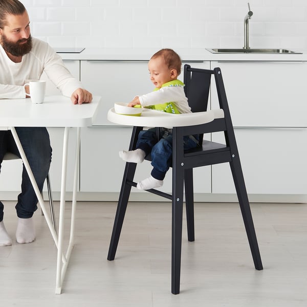 IKEA BLÅMES High Chair With Tray Black