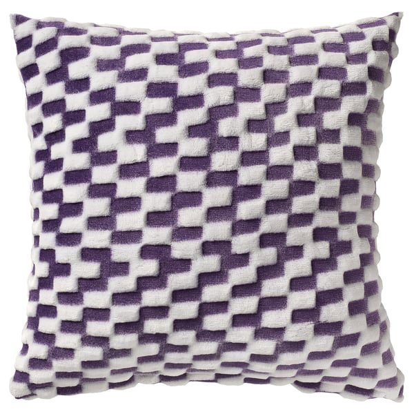 IKEA BLÅSKATA Cushion cover purple/patterned 20x20 "
