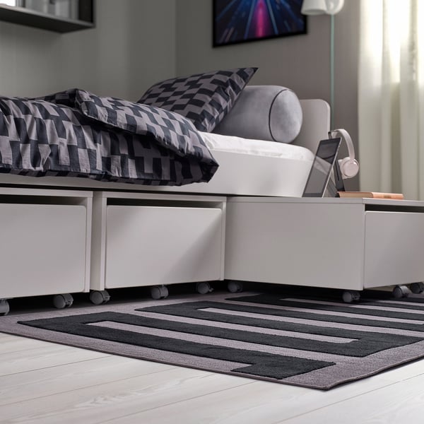 IKEA BLÅSKATA Rug Black/gray 41x63 "