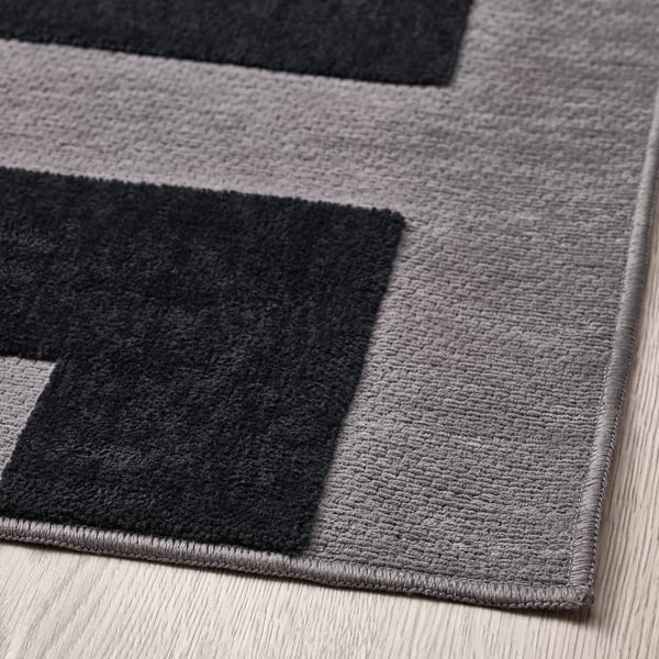 IKEA BLÅSKATA Rug Black/gray 41x63 "