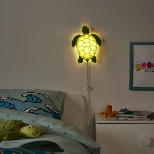 IKEA BLÅVINGAD LED Wall Lamp Turtle/green