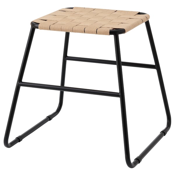 IKEA BOESKIL Stool black/natural 19x18 7/8x18 "